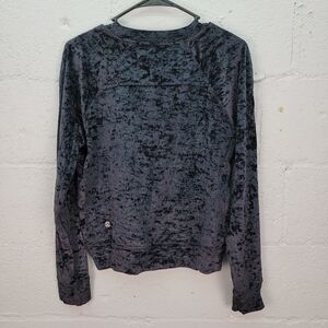 Lululemon Warm Down Crew Crushed Velvet Black Classic Sweatshirt